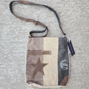 Chloe & Lex NWT Canvas Leather Utility Crossbody Shoulder Bag